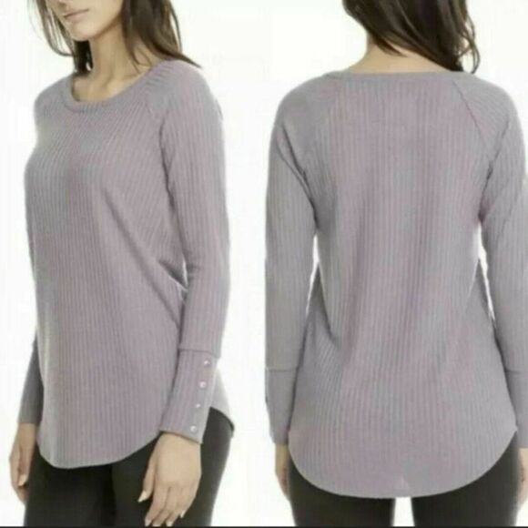 Chaser Waffle Knit Thermal Button Sleeve Shirt Top - Picture 1 of 10